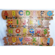 Wooden Long Alphabet Puzzle Wooden Long Alphabet Puzzle